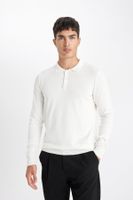 DEFACTO Standard Fit Regular Cut Polo Collar Soft Textured Premium Knitwear Sweater