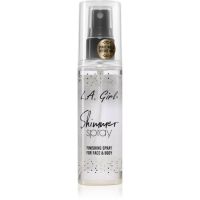 L.A. Girl Cosmetics Shimmer Spray фон дьо тен фиксатор за лице и тяло цвят Gold 80 мл.