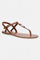 Tommy Hilfiger sandále na plochom podpätku dámske kožené LEATHER THONG SANDAL