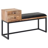 MID.YOU DLHÁ TABURETKA, čierna, mangové drevo, 100/60/35 cm