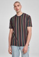 Printed Oversized Retro Striped Midnight Blonde/Tan T-Shirt