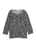 TOM TAILOR Bluza  boja devine dlake (camel) / mornarsko plava / bijela