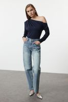 Trendyol Blue Normal Waist Straight Jeans