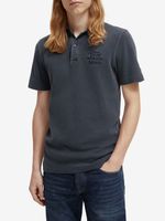 Scotch & Soda Garment Dye Polo T-Shirt Blau