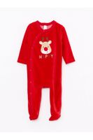 LC Waikiki Crew Neck Long Sleeve Embroidery Detail Baby Boy Jumpsuit