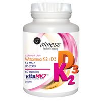 ALINESS - Witamina K2 MK-7 100mcg + D3 50mcg - 60caps.