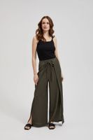 Women's wide trousers with elastic waistband MOODO - olive