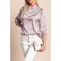 Bedruckte Bluse, Hellrosa