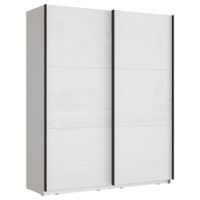 home24 ŠAT. SKRIŇA S POSUV. DVERAMI, biela, biela s vysokým leskom, 170,3/209,7/61,2 cm