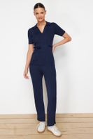 Trendyol Navy Blue Knitwear Top-Bottom Set