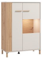 Nízka vitrína s vnútorným osvetlením katharos - béžová/dub artisan