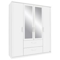 MID.YOU ŠATNÍ SKŘÍŇ SE ZRCADLEM, bílá, 181/212/58 cm