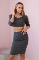 Set of blouses with graphite skirt