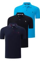 TRIPLE SET T8561 DEWBERRY MEN'S T-SHIRT-BLACK-NAVY-BLUE