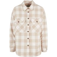 Women's flannel padded overshirt whitesand/lighttaupe