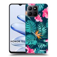 Silikónový prehľadný obal pre Honor 70 Lite - Pink Monstera