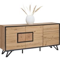 XXXL ŠIROKÁ KOMODA, čierna, farba duba, 160/75/40 cm