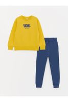 LC Waikiki Crew Neck Printed Long Sleeve Boys' Sweatshirt and Sweatpants