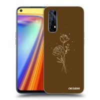 Silikónový prehľadný obal pre Realme 7 - Brown flowers