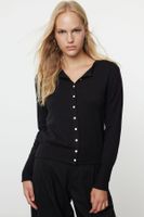 Trendyol Black Premium Yarn/Special Yarn Knitwear Cardigan