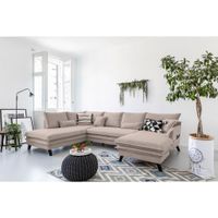 P & B SEDACÍ SOUPRAVA, textil, šedohnědá