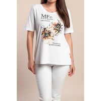 T-Shirt Mit Aufdruck In Übergröße, Weiß
