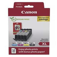 Canon CLI-581XL 2052C006 farebná (CMYK) multipack originálne cartridge + fotopapier