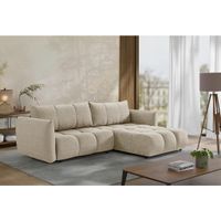 Livetastic ROZKLADACIA ROHOVÁ SEDAČKA, plast, textil, kompozitné drevo, cappuccino