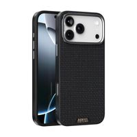 ABEEL RUYI Usnjeni ovitek z MagSafe za Apple iPhone 17 Pro črn