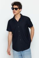 Trendyol Navy Blue Regular Fit Open Collar Summer Shirt