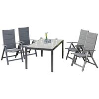Gardenson SÚPRAVA ZÁHRADNÉHO NÁBYTKU 5-dielne, kov, sklo, textil
