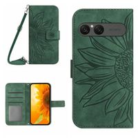 ART SUNFLOWER Preklopni ovitek z vrvico za Sony Xperia 10 VII zelen