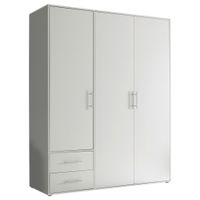 P & B SKRIŇA S OTOČNÝMI DVERAMI, biela, 155/195/60 cm