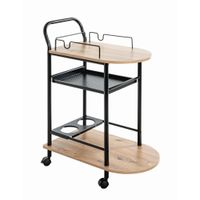 SERVÍROVACÍ VOZÍK, čierna, farba duba, 65/35/83 cm