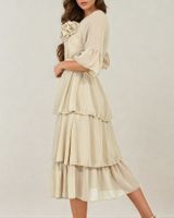 Resti Damska sukienka midi z falbankami