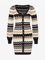Black-beige women's patterned sweater dress Guess - Women's
