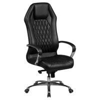MID.YOU KANCELÁRSKE KRESLO, kožený vzhľad, čierna