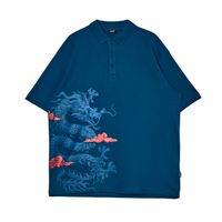 Cropp - Polo-majica s printom - indigo