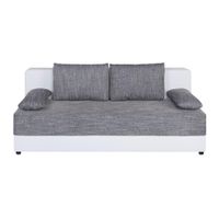 P & B ROZKLADACIA POHOVKA, textil, kompozitné drevo, sivá, biela