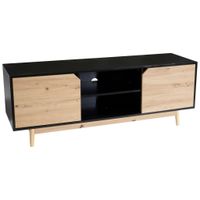 Livetastic NÍZKA KOMODA, čierna, 150/55/40 cm