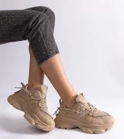 Gemre Ciemnobeżowe sneakersy sportowe damskie Ivett