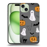 Silikónový čierny obal pre Apple iPhone 15 Plus - Spooky crew