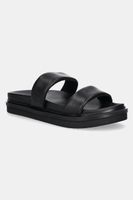 Calvin Klein Jeans papuci FLAT MOLDED DOUBLEBAR SANDAL LTH