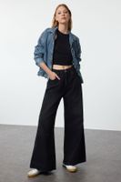 Trendyol Black Elastic Waist High Waist Extra Wide Leg Palazzo Jeans