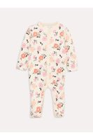 LC Waikiki Crew Neck Long Sleeve Patterned Baby Girl Jumpsuit