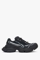 ES8: Czarne sneakersy damskie z białymi detalami i masywną podeszwą