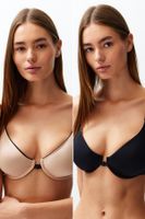 Trendyol Black-Skin Polyamide Double-Sided Wearable Rope Strap Covered Knitted Bra