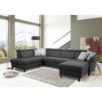 Sit & More SEDACIA SÚPRAVA, textil, sivá, čierna