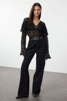 Trendyol Black Lace Boho Woven Woven Blouse