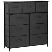 PBJ KOMODA, čierna, tmavosivá, 96/104/30 cm